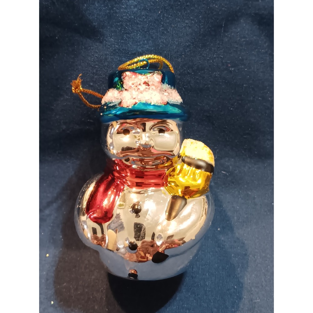 AVON 1998 Brilliant Festive Snowman Christmas Ornament‎ Gift Collection Ceramic